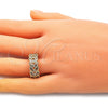 Anillo Multi Piedra 01.346.0019.09 Oro Laminado, Diseño de Oja, con Blanca Zirconia Cubica, Pulido, Tono Dorado (Size 9)