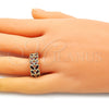 Anillo Multi Piedra 01.346.0019.2.07 Oro Laminado, Diseño de Oja, con Granate Zirconia Cubica, Pulido, Tono Dorado (Size 7)