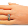 Anillo Multi Piedra 01.346.0019.3.09 Oro Laminado, Diseño de Oja, con Amatista Zirconia Cubica, Pulido, Tono Dorado (Size 9)