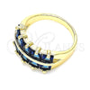 Anillo Multi Piedra 01.346.0020.4.09 Oro Laminado, con Zafiro Azul Zirconia Cubica, Pulido, Tono Dorado (Size 9)