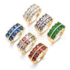 Anillo Multi Piedra 01.346.0020.4.09 Oro Laminado, con Zafiro Azul Zirconia Cubica, Pulido, Tono Dorado (Size 9)