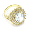Anillo Multi Piedra 01.346.0021.07 Oro Laminado, con Blanca Zirconia Cubica, Pulido, Tono Dorado (Size 7)