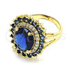 Anillo Multi Piedra 01.346.0021.4.09 Oro Laminado, con Zafiro Azul and Blanca Zirconia Cubica, Pulido, Tono Dorado (Size 9)