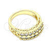 Anillo Multi Piedra 01.346.0023.07 Oro Laminado, con Blanca Zirconia Cubica, Pulido, Tono Dorado (Size 7)