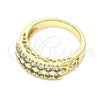 Anillo Multi Piedra 01.346.0023.08 Oro Laminado, con Blanca Zirconia Cubica, Pulido, Tono Dorado (Size 8)