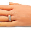 Anillo Multi Piedra 01.346.0023.09 Oro Laminado, con Blanca Zirconia Cubica, Pulido, Tono Dorado (Size 9)
