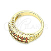 Anillo Multi Piedra 01.346.0023.2.09 Oro Laminado, con Granate Zirconia Cubica, Pulido, Tono Dorado (Size 9)