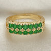 Anillo Multi Piedra 01.346.0023.3.09 Oro Laminado, con Verde Zirconia Cubica, Pulido, Tono Dorado (Size 9)
