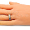 Anillo Multi Piedra 01.346.0023.5.09 Oro Laminado, con Amatista Zirconia Cubica, Pulido, Tono Dorado (Size 9)