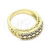 Anillo Multi Piedra 01.346.0023.5.09 Oro Laminado, con Amatista Zirconia Cubica, Pulido, Tono Dorado (Size 9)