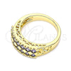 Anillo Multi Piedra 01.346.0023.5.09 Oro Laminado, con Amatista Zirconia Cubica, Pulido, Tono Dorado (Size 9)