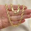 Gargantilla Basica 04.213.0206.26 Oro Laminado, Diseño de Rope, Pulido, Tono Dorado (Grosor 06 MM, 26 Pulgadas de Largo)