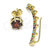 Earcuff 02.210.0626 Oro Laminado, con Multicolor Zirconia Cubica, Pulido, Tono Dorado
