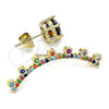 Earcuff 02.210.0626 Oro Laminado, con Multicolor Zirconia Cubica, Pulido, Tono Dorado