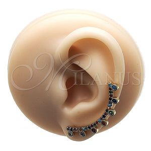Earcuff 02.210.0626 Oro Laminado, con Multicolor Zirconia Cubica, Pulido, Tono Dorado