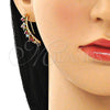 Earcuff 02.210.0627 Oro Laminado, con Multicolor Zirconia Cubica, Pulido, Tono Dorado