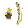 Earcuff 02.210.0627 Oro Laminado, con Multicolor Zirconia Cubica, Pulido, Tono Dorado