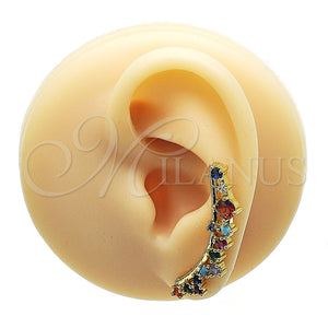 Earcuff 02.210.0627 Oro Laminado, con Multicolor Zirconia Cubica, Pulido, Tono Dorado