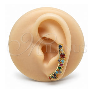 Earcuff 02.210.0627 Oro Laminado, con Multicolor Zirconia Cubica, Pulido, Tono Dorado