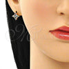 Earcuff 02.210.0631 Oro Laminado, con Multicolor Micro Pave, Pulido, Tono Dorado