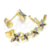 Earcuff 02.210.0631 Oro Laminado, con Multicolor Micro Pave, Pulido, Tono Dorado