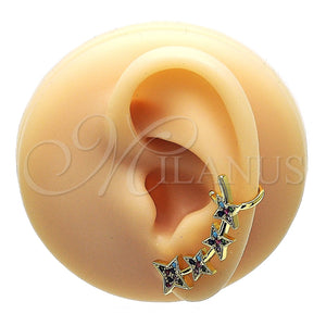 Earcuff 02.210.0631 Oro Laminado, con Multicolor Micro Pave, Pulido, Tono Dorado