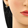 Earcuff 02.210.0632 Oro Laminado, con Multicolor Micro Pave, Pulido, Tono Dorado
