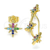 Earcuff 02.210.0632 Oro Laminado, con Multicolor Micro Pave, Pulido, Tono Dorado