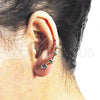Arete Dormilona 02.210.0633 Oro Laminado, con Multicolor Zirconia Cubica, Pulido, Tono Dorado