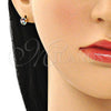Arete Dormilona 02.210.0633 Oro Laminado, con Multicolor Zirconia Cubica, Pulido, Tono Dorado
