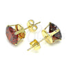 Arete Dormilona 5.128.021.3 Oro Laminado, con Granate Zirconia Cubica, Pulido, Tono Dorado