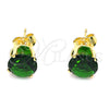 Arete Dormilona 5.128.021.5 Oro Laminado, con Verde Zirconia Cubica, Pulido, Tono Dorado