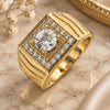 Anillo de Hombre 01.283.0027.11 Oro Laminado, con Zirconia Cubica Blanca, Pulido, Tono Dorado (Tamaño 11)