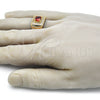 Anillo de Hombre 01.283.0027.1.11 Oro Laminado, con Granate and Blanca Zirconia Cubica, Pulido, Tono Dorado (Size 11)