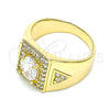 Anillo de Hombre 01.283.0029.12 Oro Laminado, con Blanca Zirconia Cubica, Pulido, Tono Dorado (Size 12)