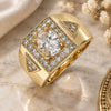 Anillo de Hombre 01.283.0029.12 Oro Laminado, con Zirconia Cubica Blanca, Pulido, Tono Dorado (Tamaño 12)