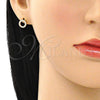 Arete Dormilona 02.156.0595 Oro Laminado, con Blanca Micro Pave, Pulido, Tono Dorado