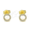Arete Dormilona 02.156.0595 Oro Laminado, con Blanca Micro Pave, Pulido, Tono Dorado