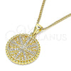 Collares con Dije 04.341.0064.1.20 Oro Laminado, Diseño de Ojo Griego, con Blanca Micro Pave, Pulido, Tono Dorado (02 MM Thickness, 20 Inches Length)