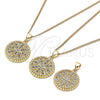 Collares con Dije 04.341.0064.2.20 Oro Laminado, Diseño de Ojo Griego, con Zafiro Azul and Blanca Micro Pave, Pulido, Tono Dorado (02 MM Thickness, 20 Inches Length)