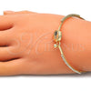 Aro Individual 07.193.0030.04 Oro Laminado, Diseño de Mano de Dios, con Zafiro Azul and Blanca Micro Pave, Pulido, Tono Dorado (02 MM Thickness, Size 4 (2.25 Diameter))