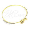 Aro Individual 07.193.0030.04 Oro Laminado, Diseño de Mano de Dios, con Zafiro Azul and Blanca Micro Pave, Pulido, Tono Dorado (02 MM Thickness, Size 4 (2.25 Diameter))