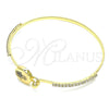 Aro Individual 07.193.0030.04 Oro Laminado, Diseño de Mano de Dios, con Zafiro Azul and Blanca Micro Pave, Pulido, Tono Dorado (02 MM Thickness, Size 4 (2.25 Diameter))