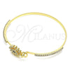Aro Individual 07.193.0031.04 Oro Laminado, Diseño de Ojo Griego, con Blanca Micro Pave and Blanca Cristal, Pulido, Tono Dorado (02 MM Thickness, Size 4 (2.25 Diameter))