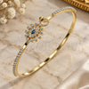 Aro Individual 07.193.0031.04 Oro Laminado, Diseño de Ojo Griego, con Micro Pave Blanca y Cristal Blanca, Pulido, Tono Dorado (Grosor 02 MM, Talla 4 (2,25 de Diámetro))