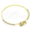 Aro Individual 07.193.0032.04 Oro Laminado, Diseño de Tortuga, con Blanca Micro Pave and Blanca Cristal, Pulido, Tono Dorado (02 MM Thickness, Size 4 (2.25 Diameter))
