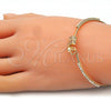 Aro Individual 07.193.0033.04 Oro Laminado, Diseño de Elefante, con Blanca Micro Pave and Blanca Cristal, Pulido, Tono Dorado (02 MM Thickness, Size 4 (2.25 Diameter))