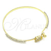 Aro Individual 07.193.0033.04 Oro Laminado, Diseño de Elefante, con Blanca Micro Pave and Blanca Cristal, Pulido, Tono Dorado (02 MM Thickness, Size 4 (2.25 Diameter))