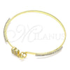 Aro Individual 07.193.0033.04 Oro Laminado, Diseño de Elefante, con Blanca Micro Pave and Blanca Cristal, Pulido, Tono Dorado (02 MM Thickness, Size 4 (2.25 Diameter))