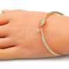 Aro Individual 07.193.0034.04 Oro Laminado, Diseño de Pina, con Blanca Micro Pave and Blanca Cristal, Pulido, Tono Dorado (02 MM Thickness, Size 4 (2.25 Diameter))